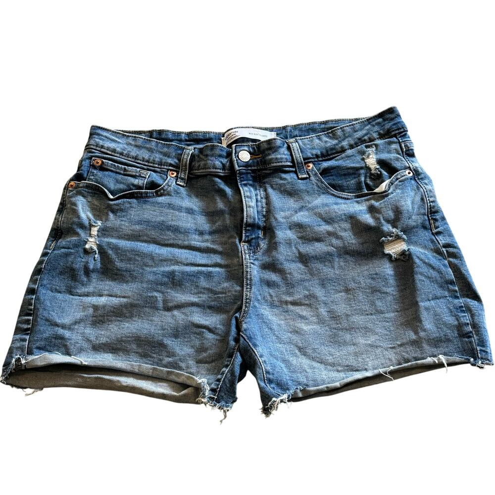 Levi Strauss Distressed Cut-off mid rise Denim Shorts